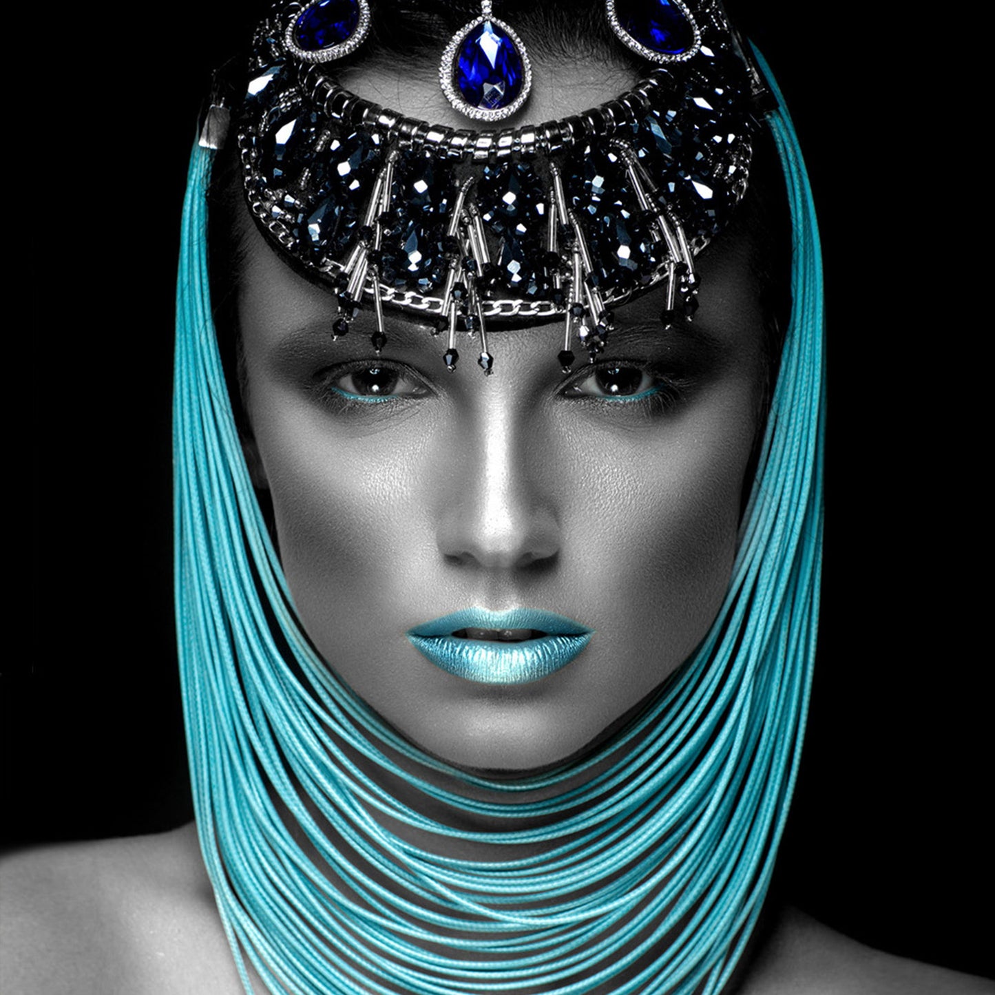 Temp Glass With Foil - Lady Pharaoh - Blue Classy Art