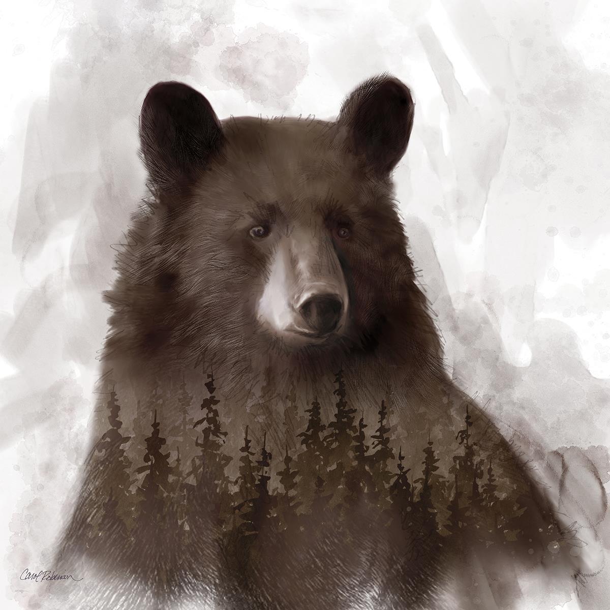 Forest Bear By Carol Robinson - Dark Brown Classy Art