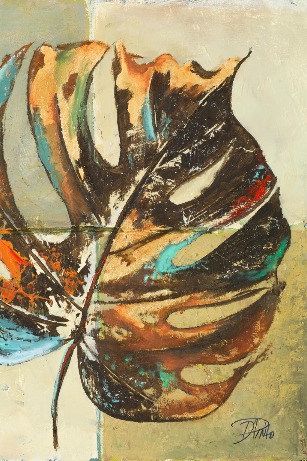 Contemporary Leaves I By Patricia Pinto - Dark Brown Classy Art