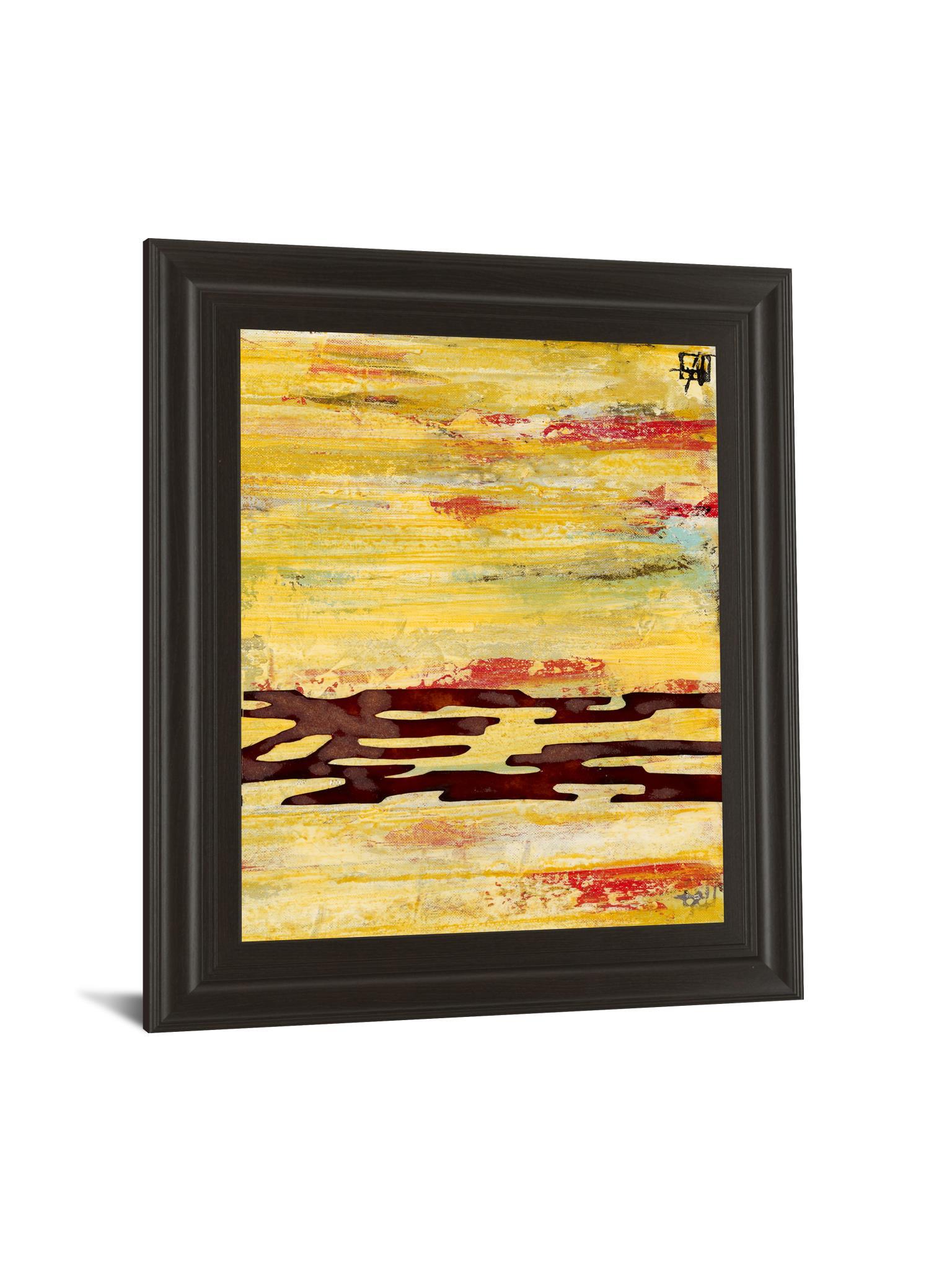 Tire Mark Il By Natalie Avondet - Framed Print Wall Art - Yellow Classy Art