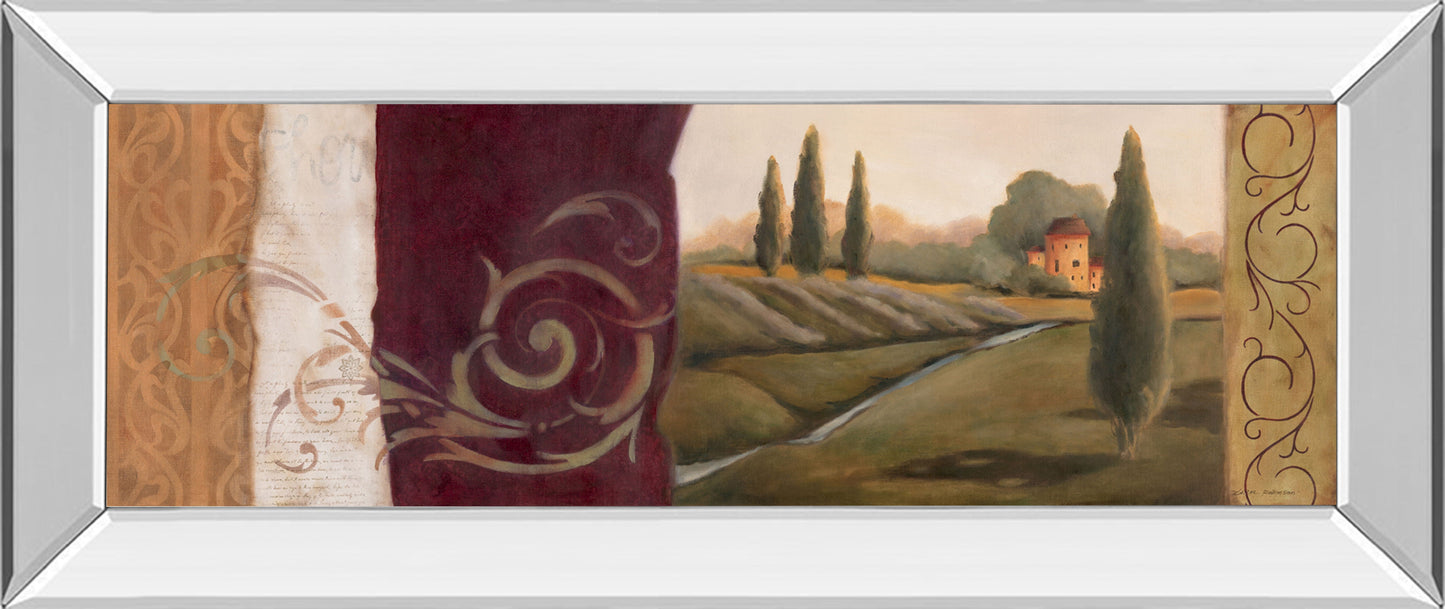 Tuscan Scene I - Mirror Framed Print Wall Art - Red Classy Art