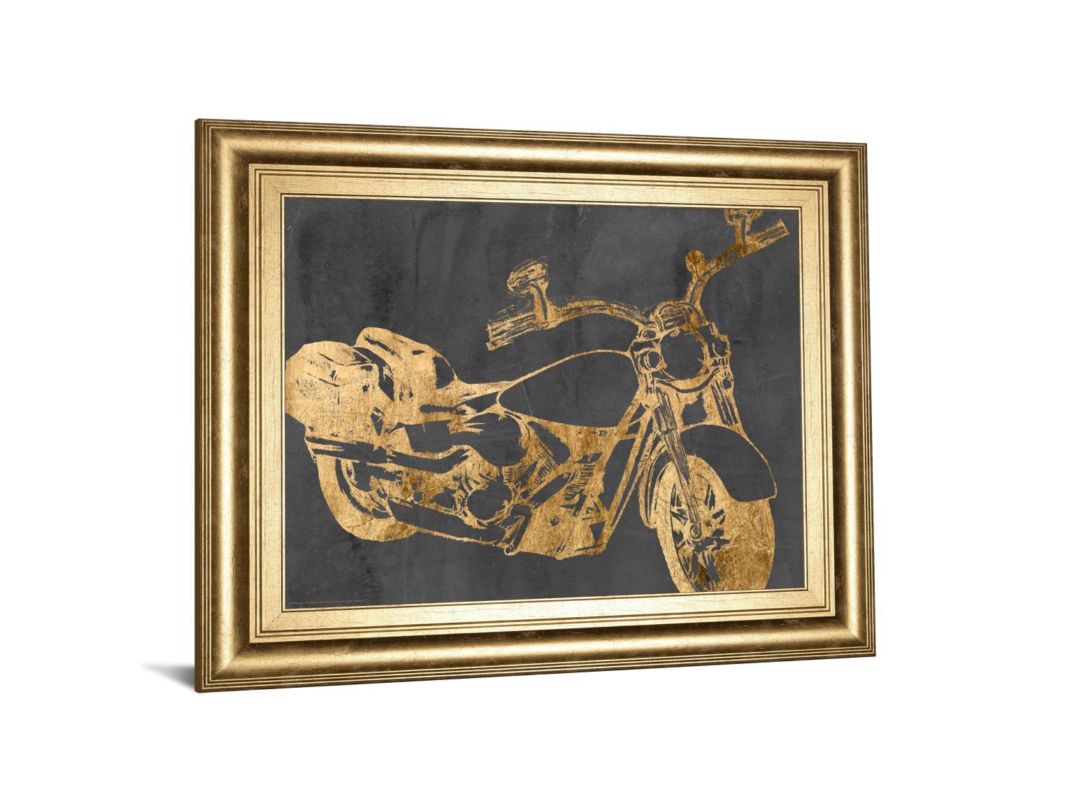 Motorcycle Bling I By Jennifer Goldberger - Framed Print Wall Art - Gold Classy Art