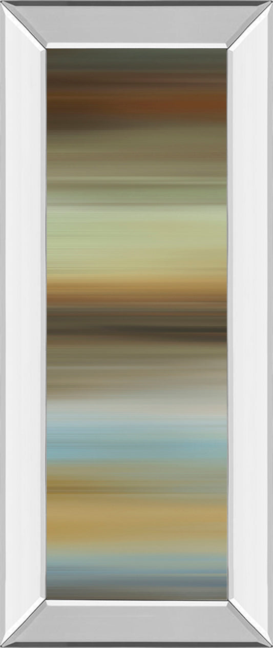 Abstract Horizon I By James Mcmaster - Mirror Framed Print Wall Art - Dark Brown Classy Art