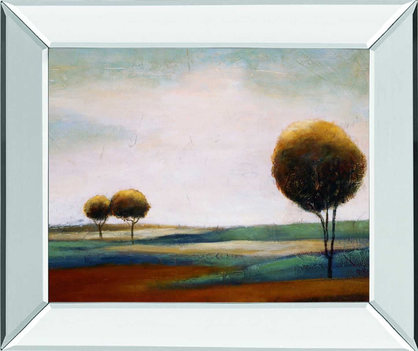 Tranquil Plains Il By Ursula Salemink-Roos - Mirror Framed Print Wall Art - Dark Brown Classy Art