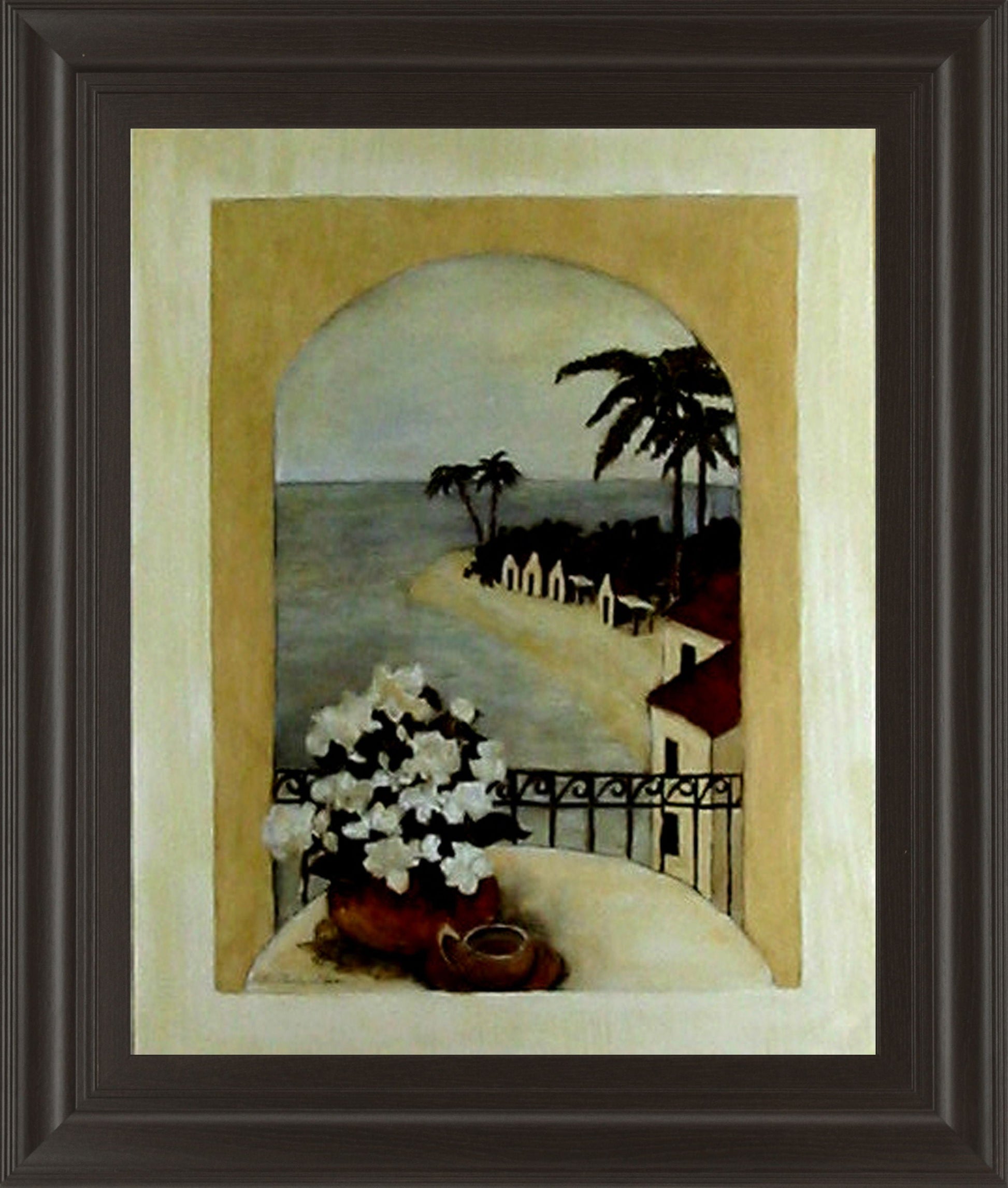 Tropical Moon By Ruane Manning - Framed Print Wall Art - Beige Classy Art