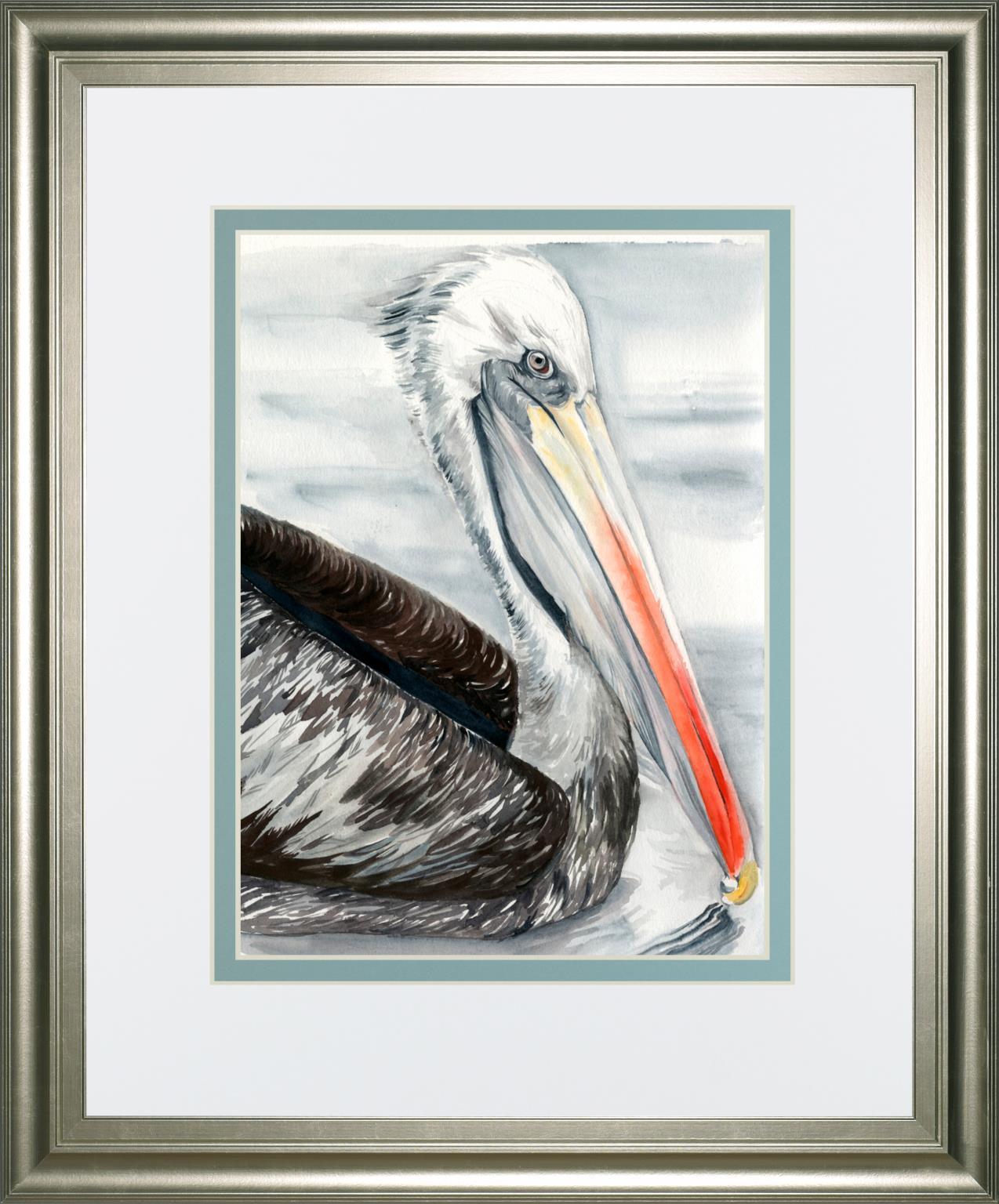 34x40 Grey Pelican I By Jennifer Paxton Parker - Dark Gray Classy Art