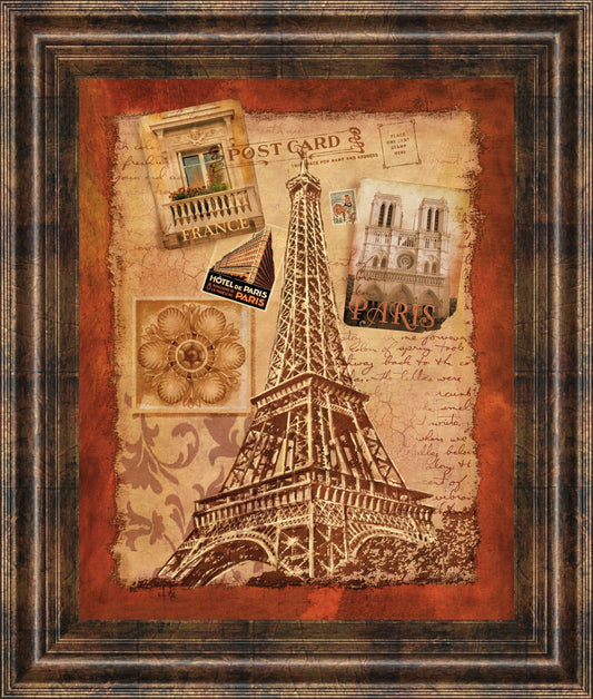 Memories Of Paris By Conrad Knutsen - Framed Print Wall Art - Red Classy Art