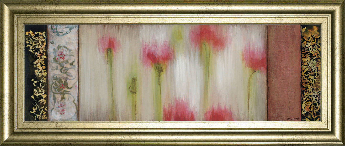 Rain Flower I By Dysart - Framed Print Wall Art - Red Classy Art