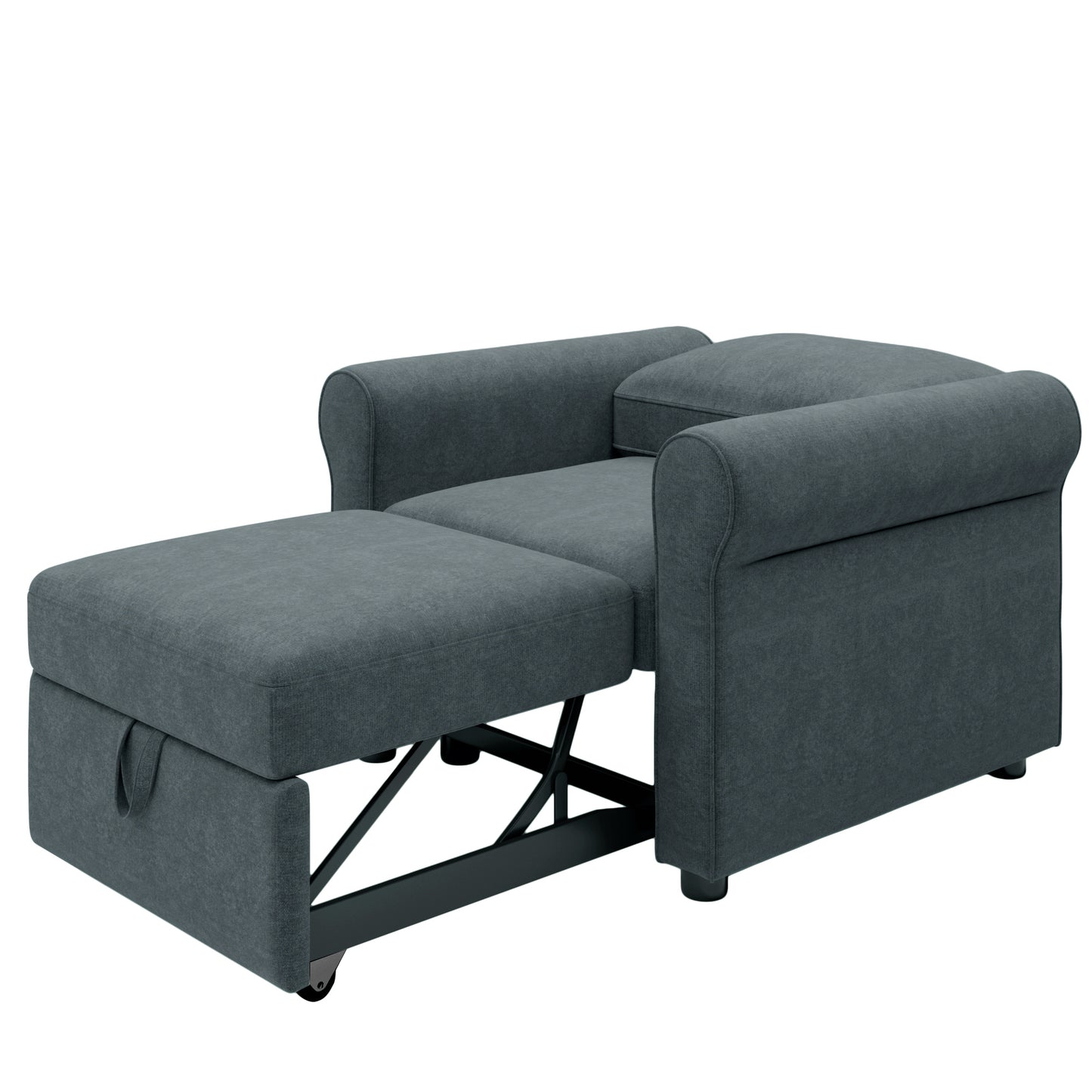 3-in-1 Sofa Bed Chair, Convertible Sleeper Chair Bed,Adjust Backrest Into a Sofa,Lounger Chair,Single Bed,Modern Chair Bed Sleeper for Adults,Deep Blue(Old sku:WF301161AAD) House to Home Furnishings LLC