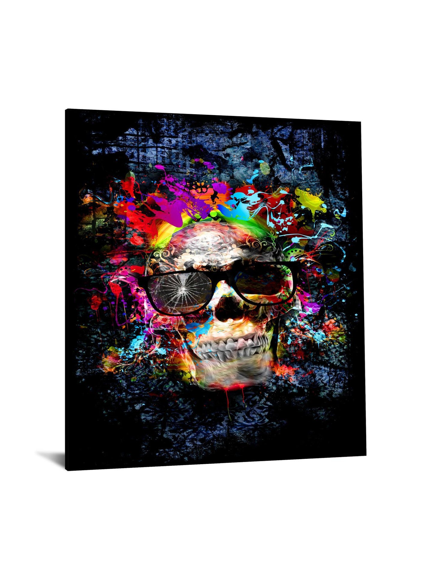 Tempered Glass With Foil - Color me Skull - Black Classy Art