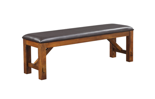 Apollo Espresso PU & Walnut Bench ACME East