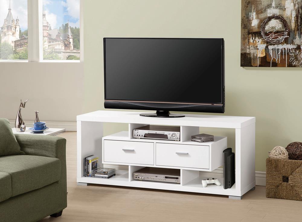 Modern White TV Console Coaster Z2 Premium