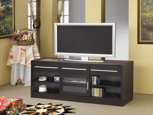 G700650 Contemporary Cappuccino TV Console With Connect-It Power Drawer Coaster Z2 Premium