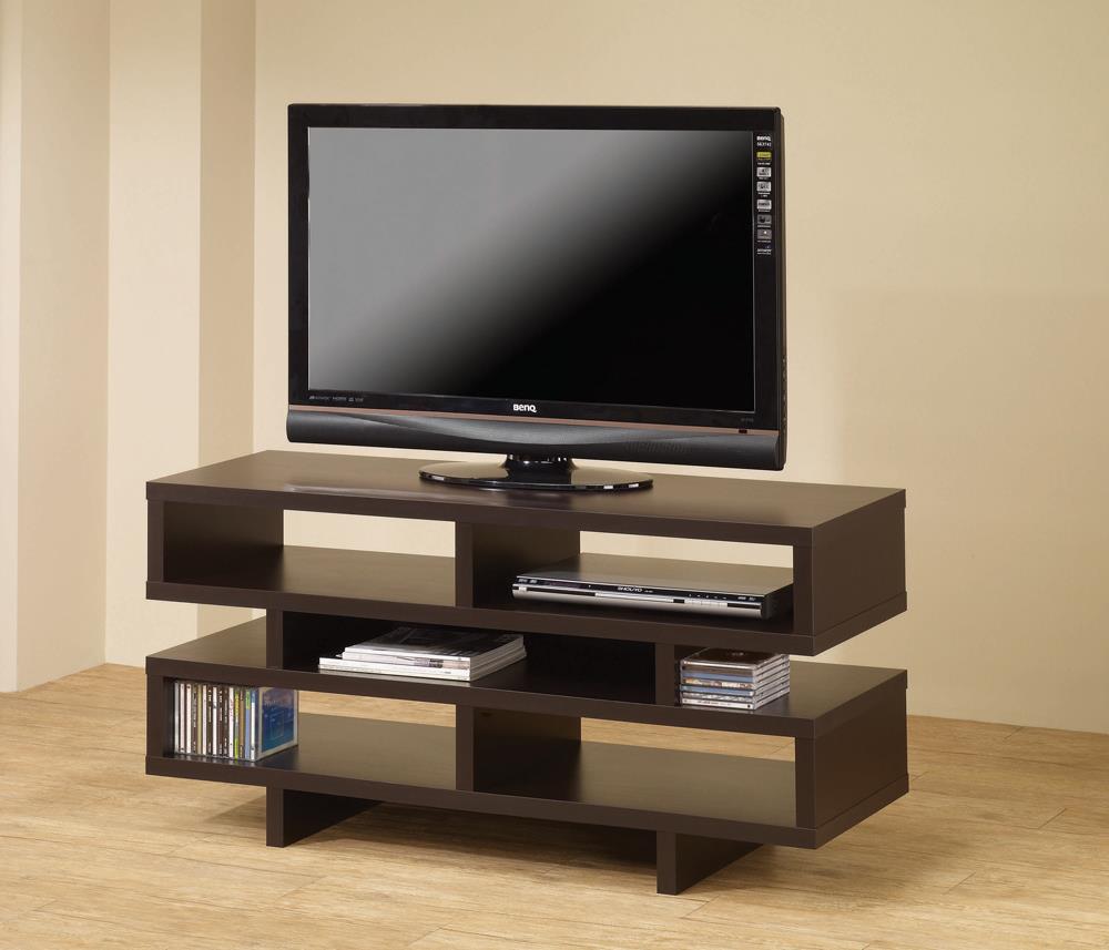 G700720 Contemporary Cappuccino Open Storage TV Console Coaster Z2 Premium