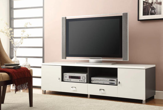 G700910 Contemporary White TV Console Coaster Z2 Premium