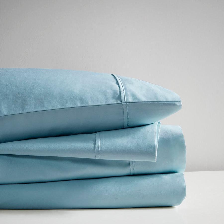 700TC TriBlend Anti-microbial 4 Piece sheet set Full Blue Olliix.com