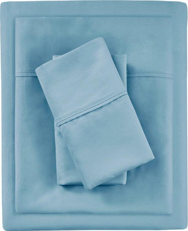 700TC TriBlend Anti-microbial 4 Piece sheet set Full Blue Olliix.com