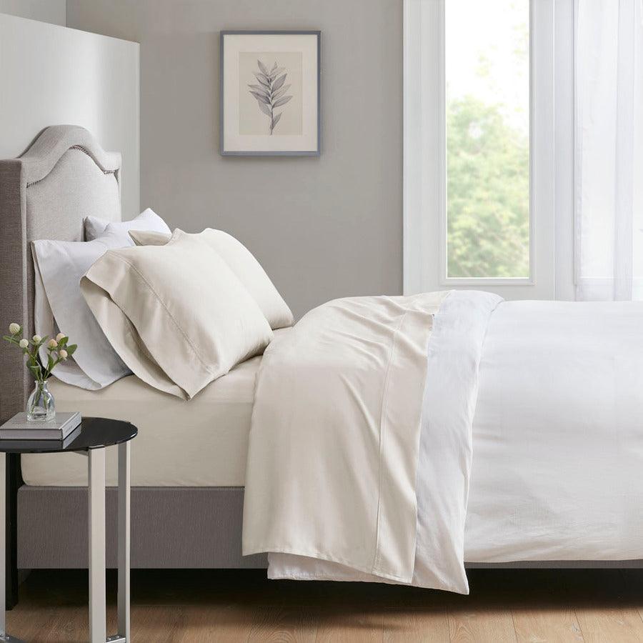 700TC TriBlend Anti-microbial 4 Piece sheet set King Ivory Olliix.com