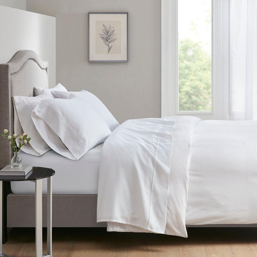 700TC TriBlend Anti-microbial 4 Piece sheet set King White Olliix.com