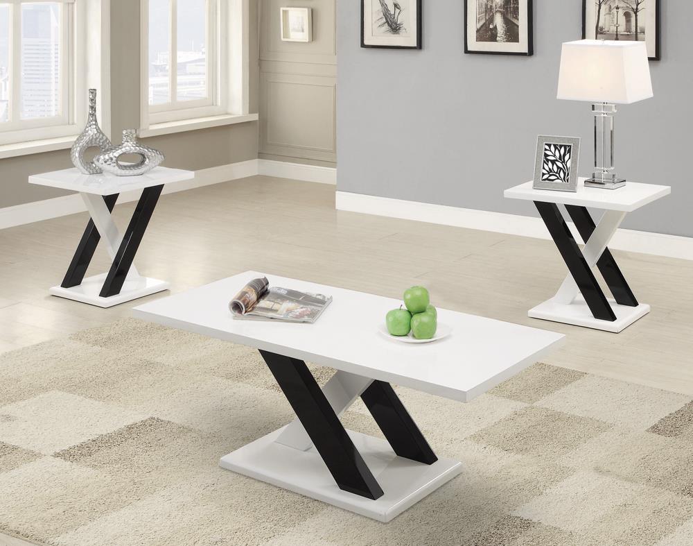 G701011 Contemporary White Three-Piece Table Set Coaster Z2 Premium