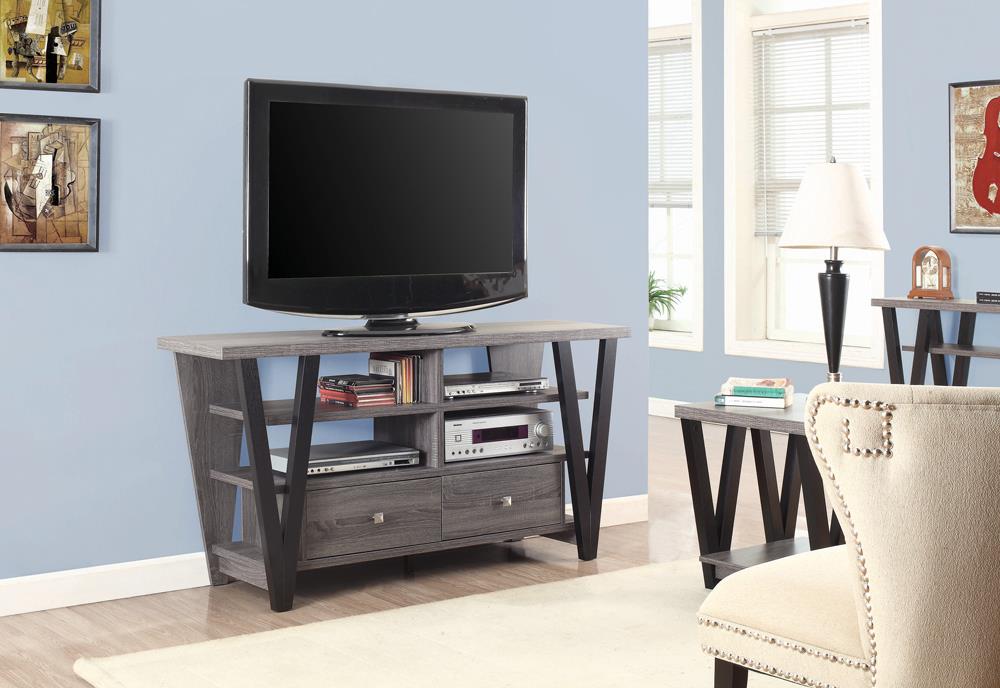 Modern Two-Tone Trapezoid TV Console Coaster Z2 Premium