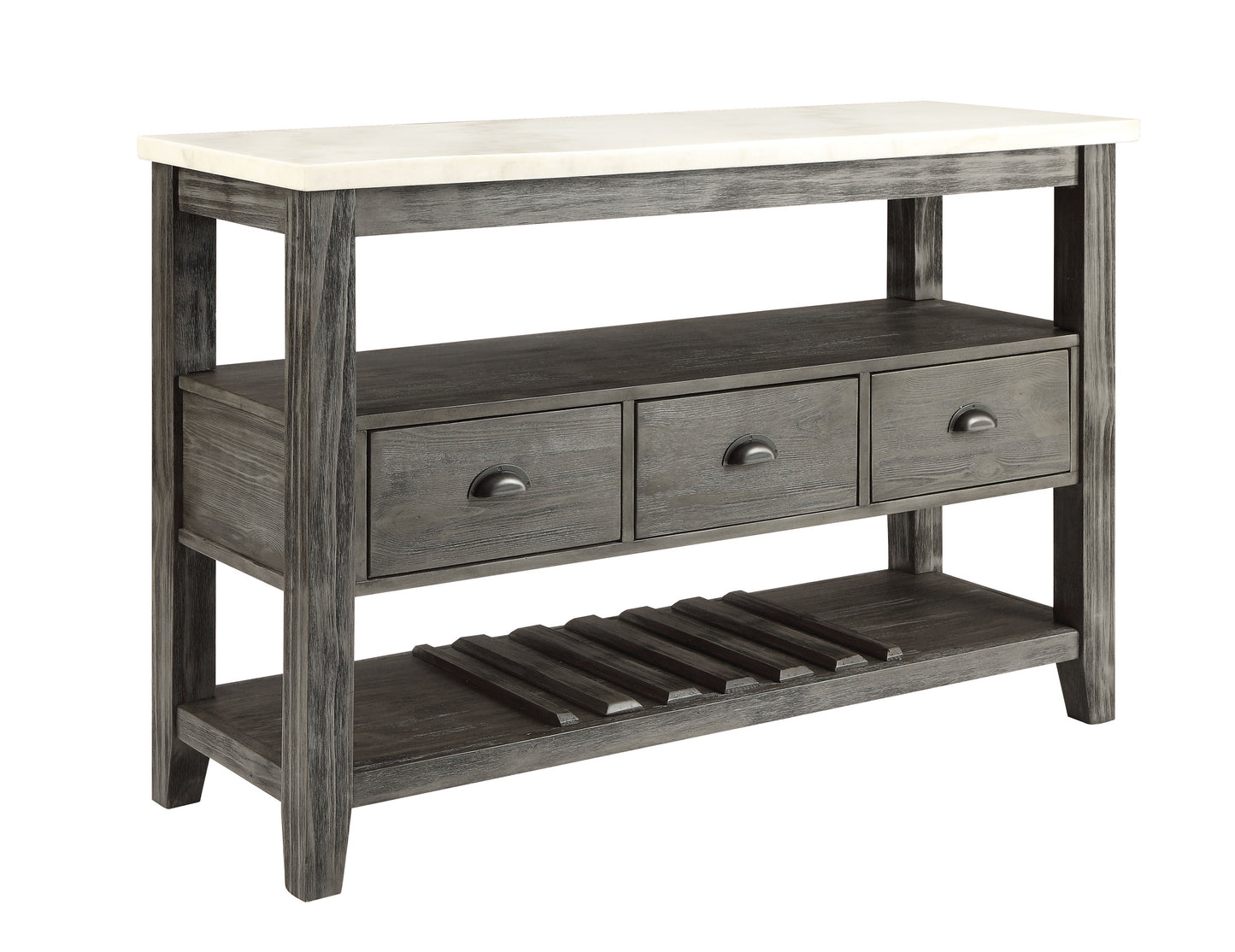 Merel White Marble & Gray Oak Server ACME East