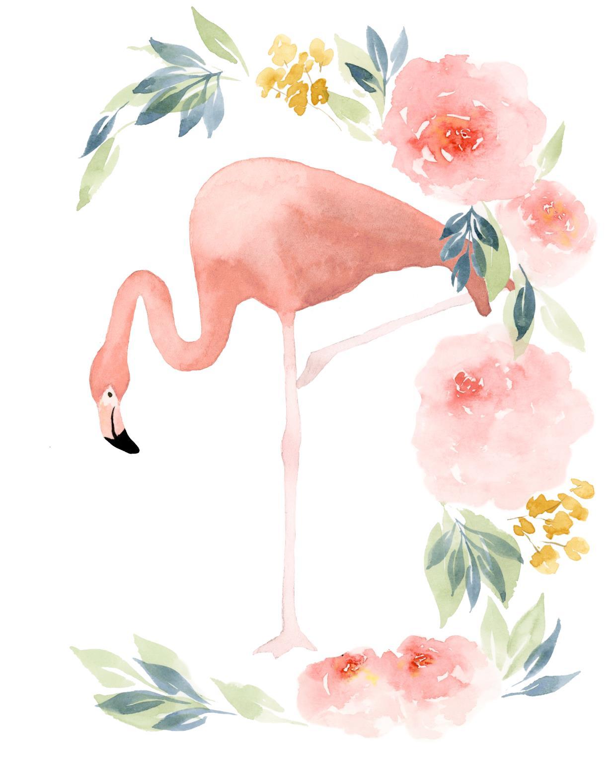 Floral Flamingo I By Lucille Price - Pink Classy Art