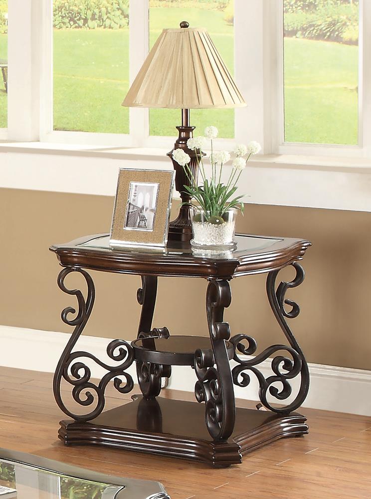 Occasional Traditional Dark Brown End Table Coaster Z2 Premium