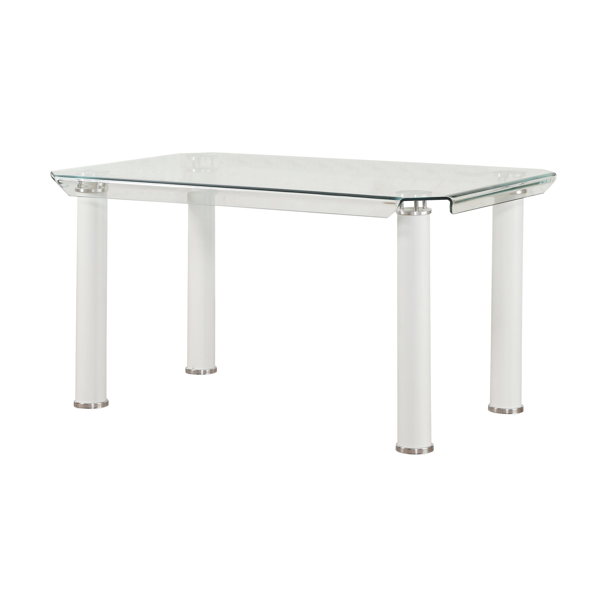 Gordie White & Clear Glass Dining Table ACME East