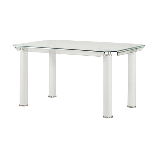 Gordie White & Clear Glass Dining Table ACME East