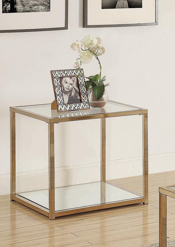 Calantha Modern Chocolate Chrome End Table Coaster Z2 Premium