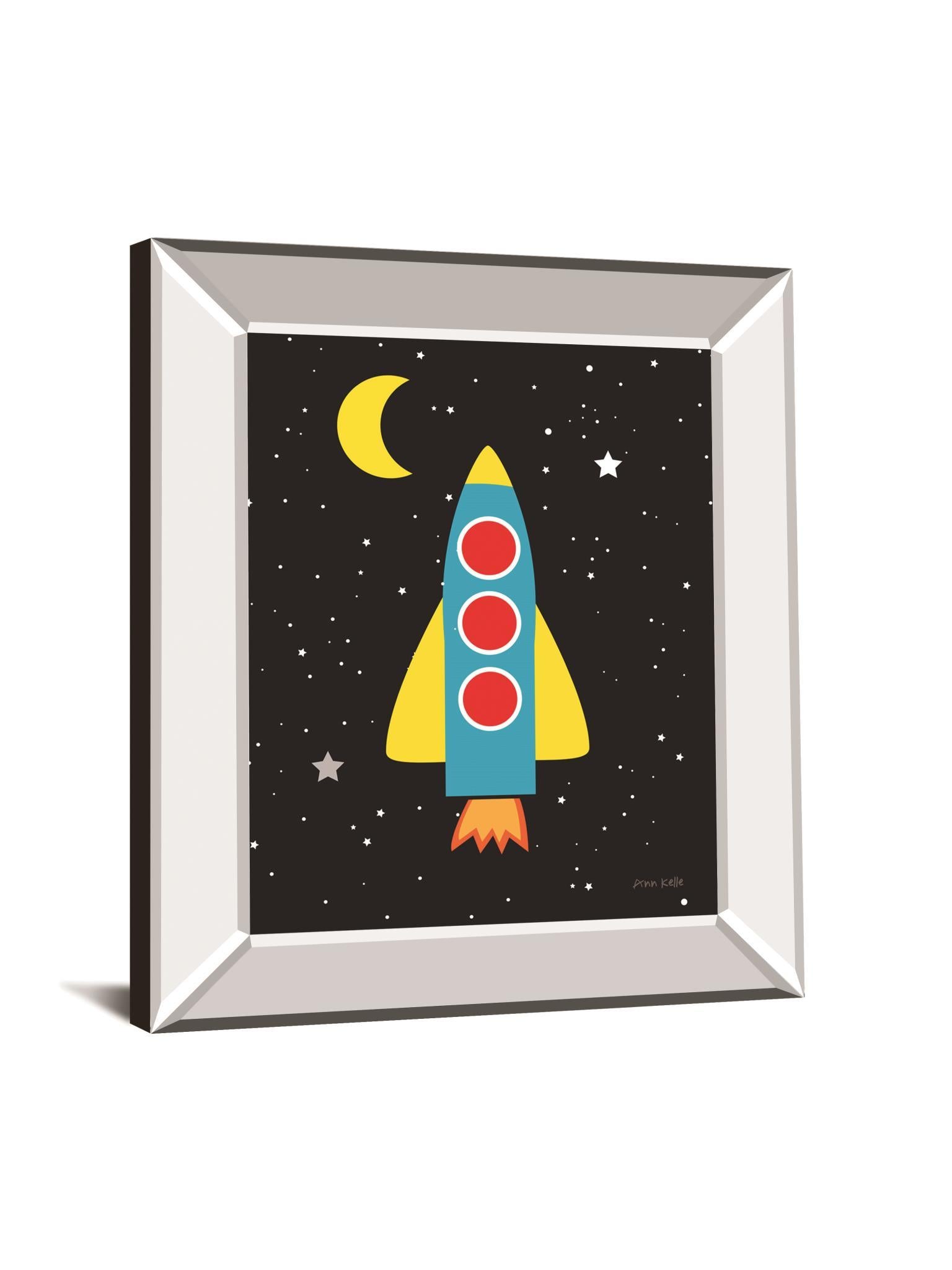 Blast Off By Ann Kelle - Mirror Framed Print Wall Art - Black Classy Art