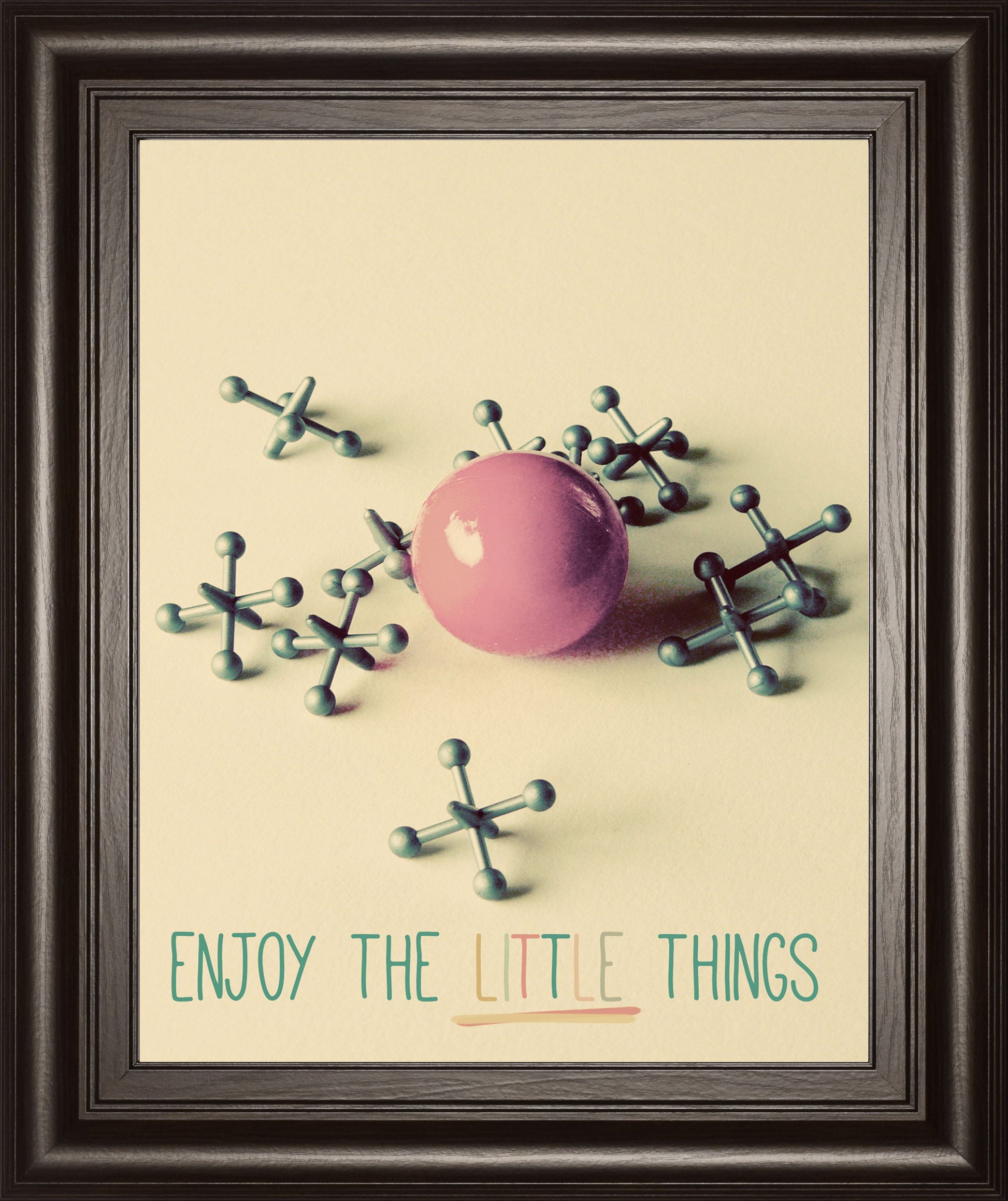 Enjoy The Little Things By Gail Peck - Framed Print Wall Art - Pink Classy Art