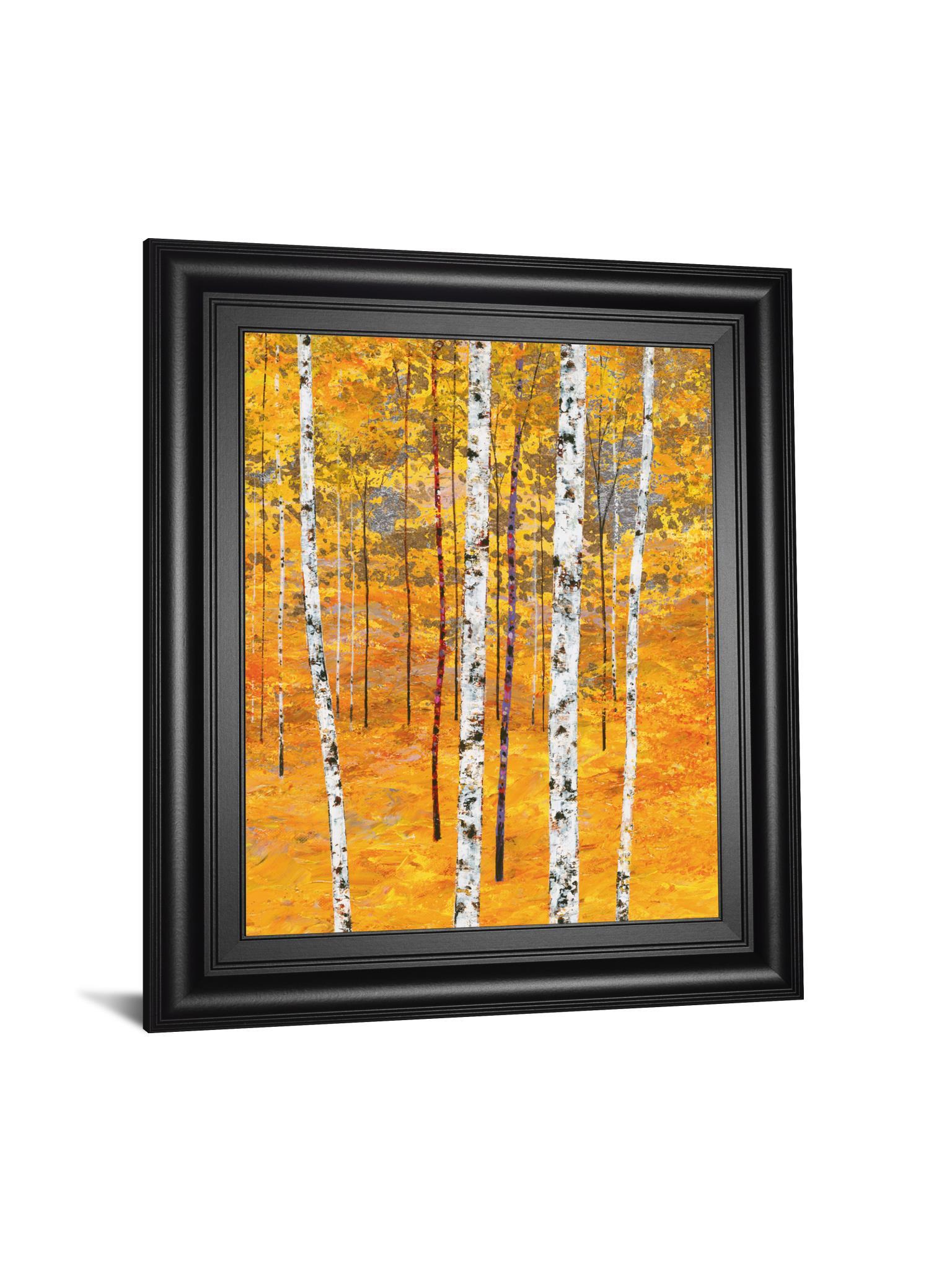 Iridescent Trees IV By Alex Jawdokimov - Framed Print Wall Art - Yellow Classy Art