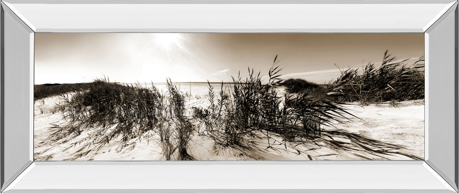 The Wind In The Dunes I By Noah Bay - Mirror Framed Print Wall Art - Gold Classy Art