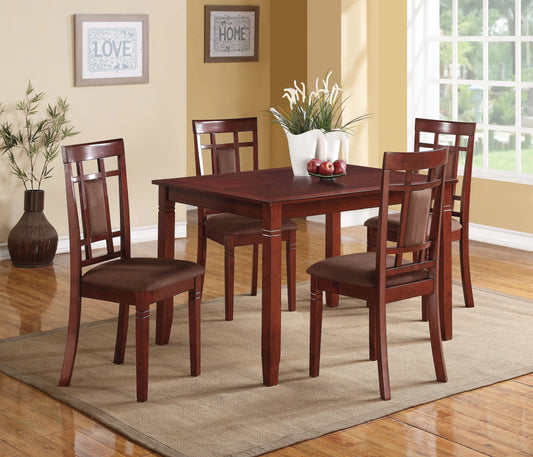 Sonata Cherry & Chocolate Microfiber Dining Set (5Pc Pk) ACME East