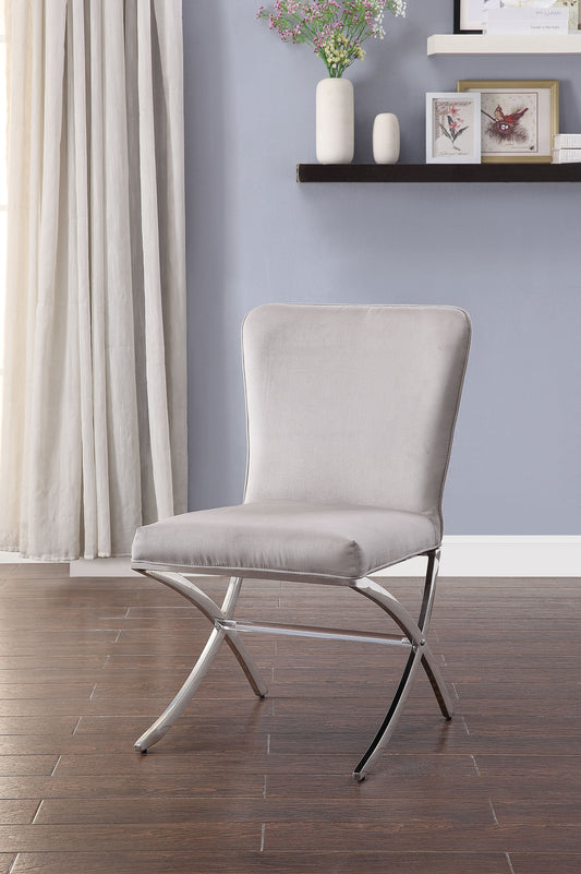 Daire Velvet & Chrome Side Chair ACME East