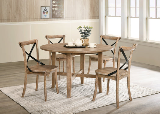 Kendric Rustic Oak Dining Table ACME East