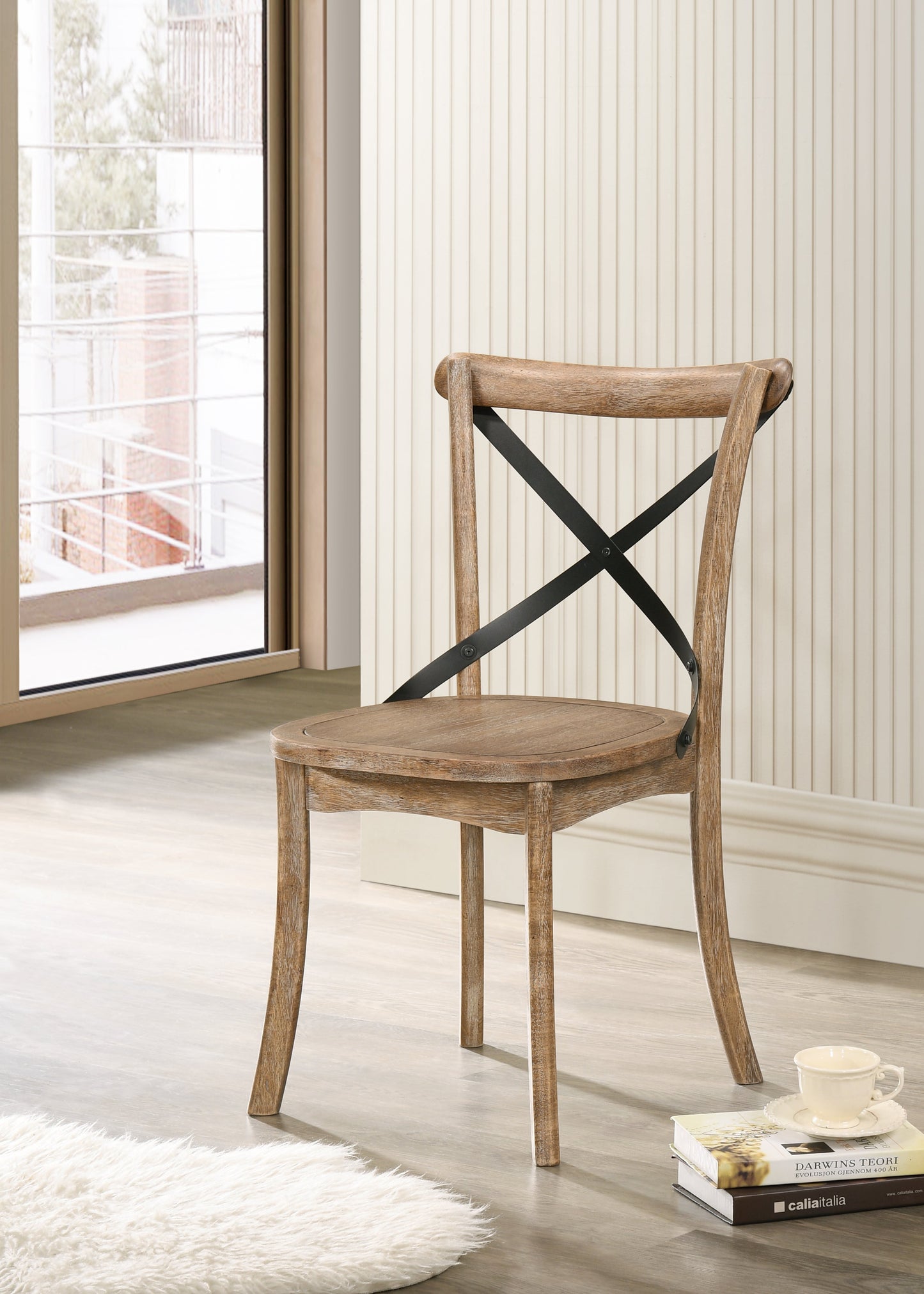 Kendric Rustic Oak Side Chair ACME East