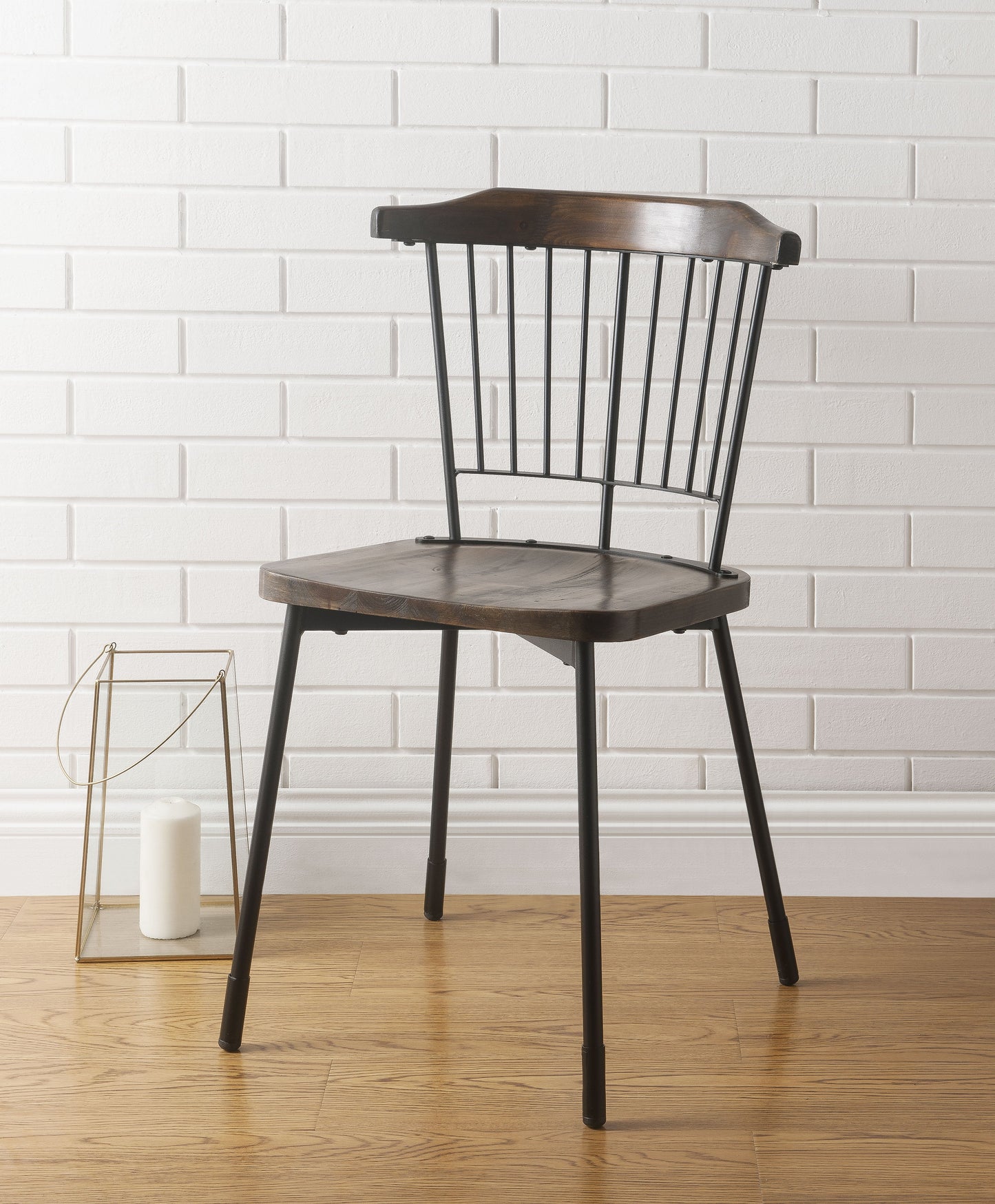 Orien Black & Brown Oak Side Chair ACME East