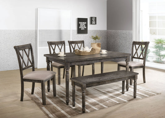 Claudia II Weathered Gray Dining Table ACME East