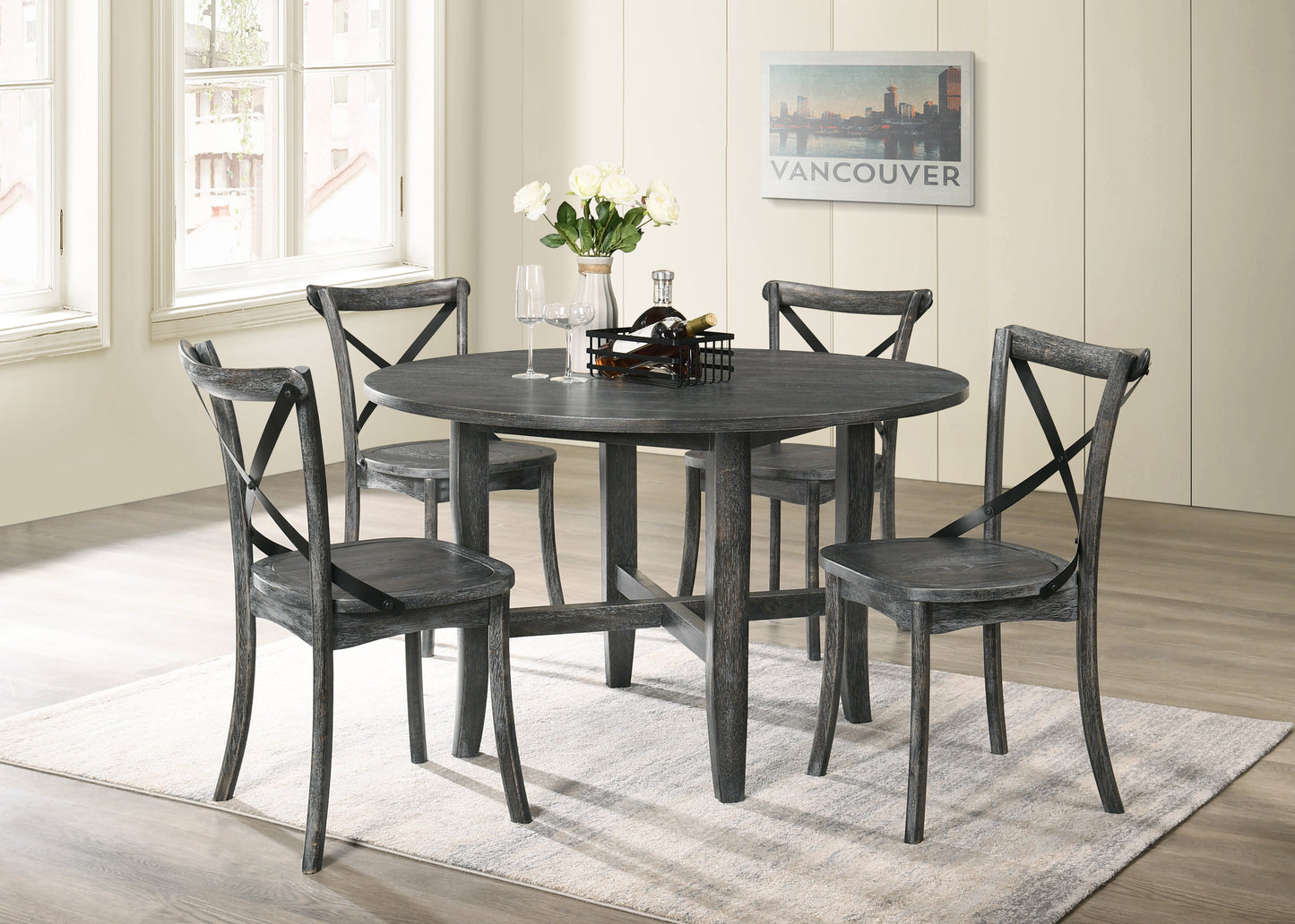 Kendric Rustic Gray Dining Table ACME East