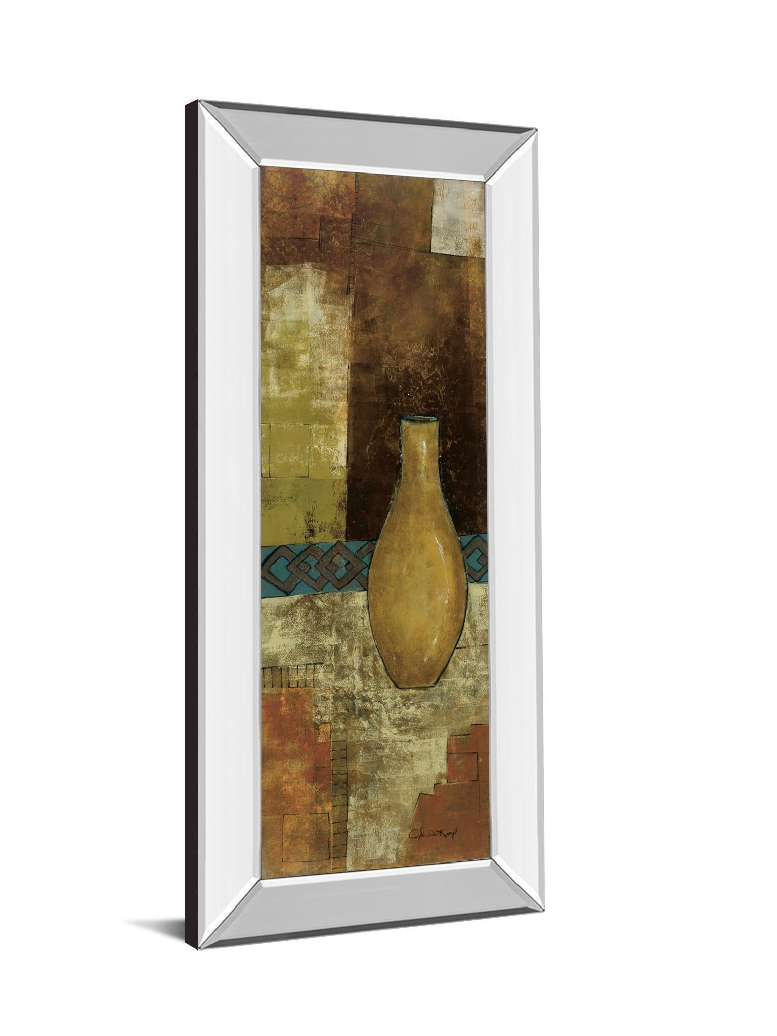 Autumn Solitude Il By John Kime - Mirror Framed Print Wall Art - Dark Brown Classy Art