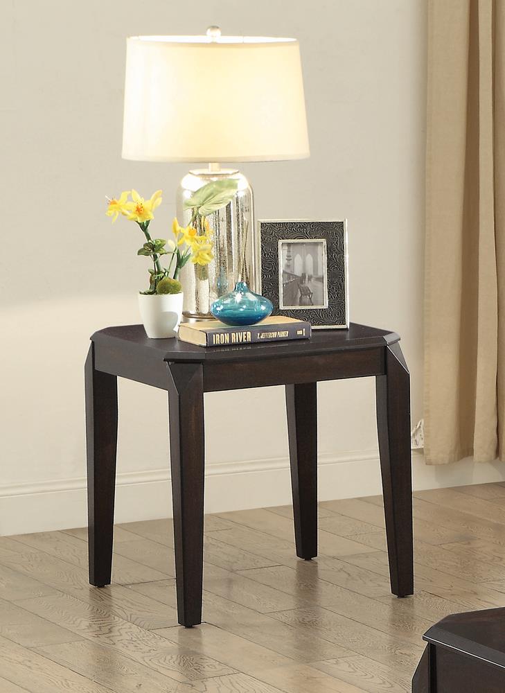 Transitional Walnut End Table Coaster Z2 Premium