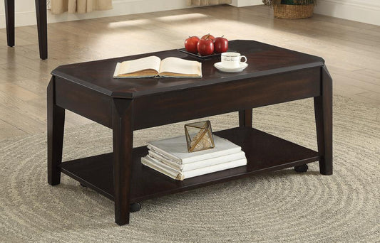 Transitional Walnut Lift-Top Coffee Table Coaster Z2 Premium