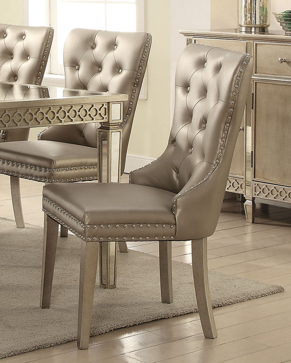 Acme Furniture Kacela Side Chair in Champagne (Set of 2) 72157 ACME East