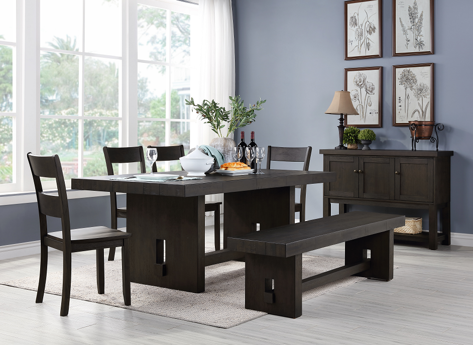 Haddie Distressed Walnut Dining Table ACME East