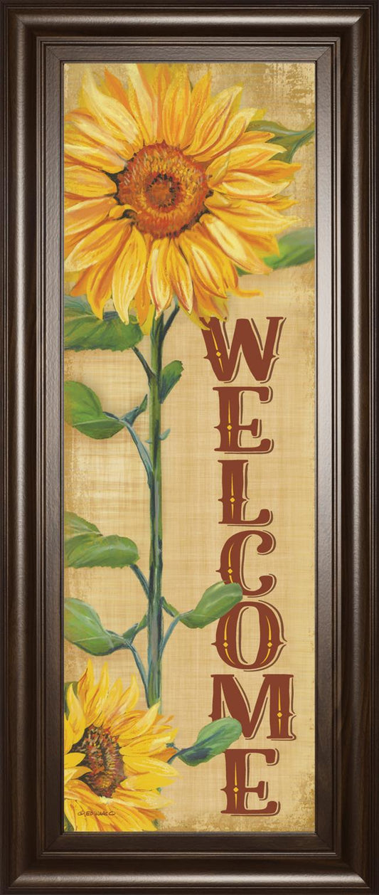 18x42 Welcome Sunflower By Ed Wargo - Yellow Classy Art