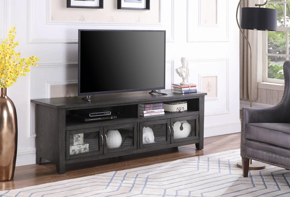 Transitional Dark Grey 72" TV Console Coaster Z2 Premium