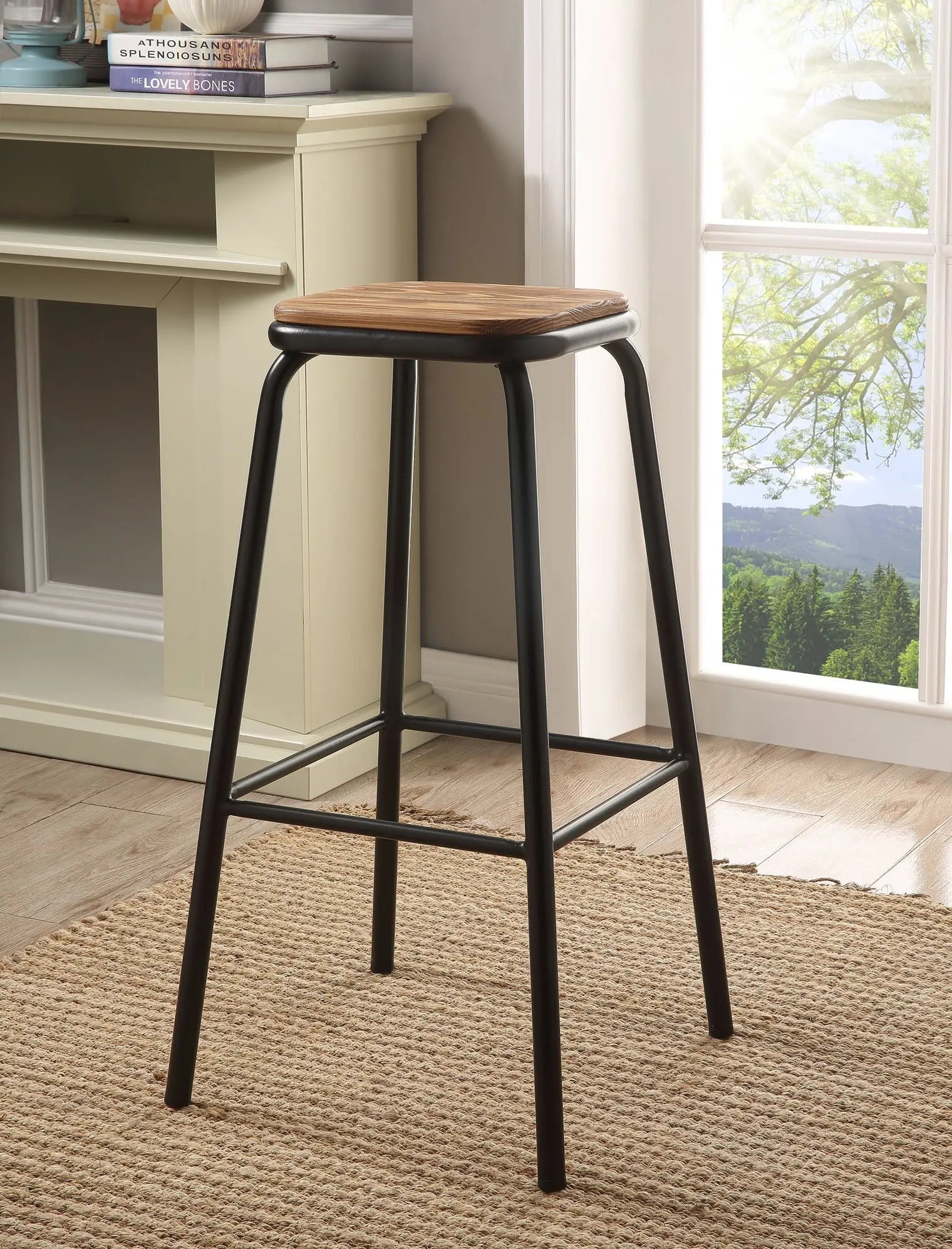 Scarus Natural & Black Bar Stool ACME East